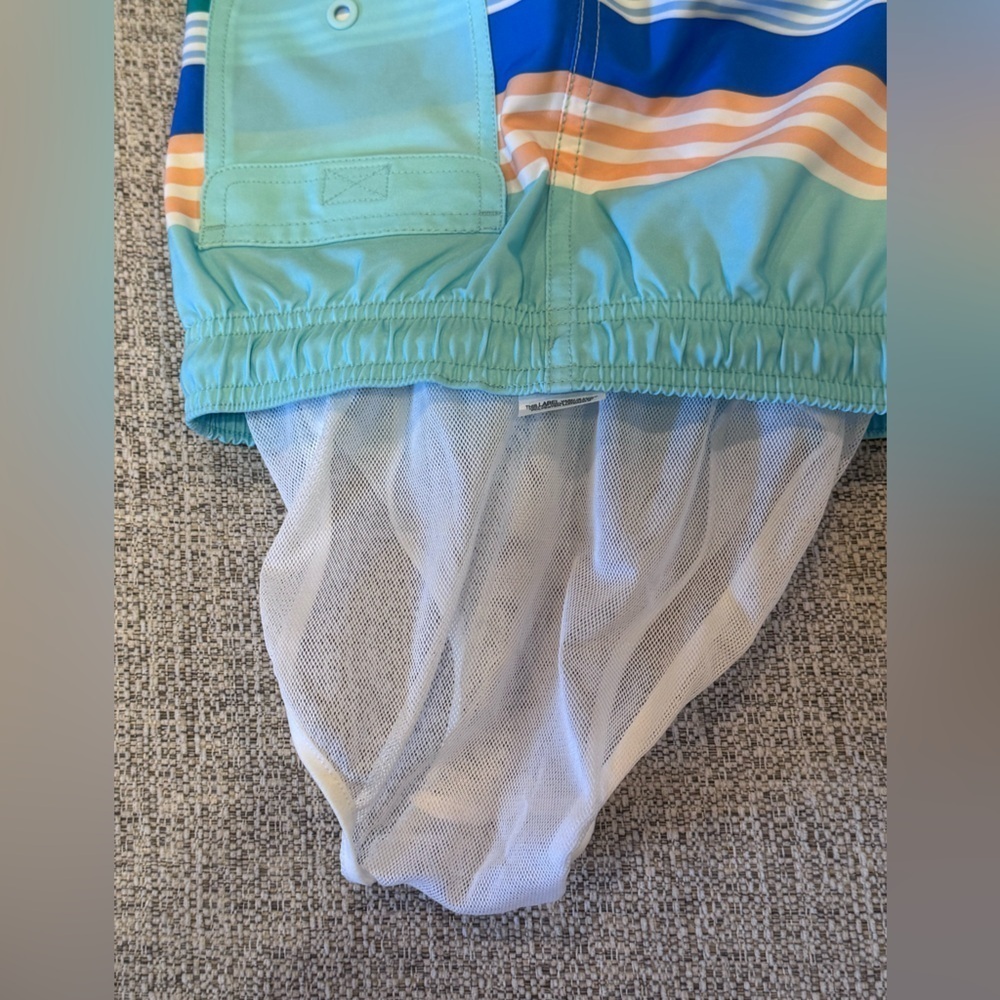 Wonder Nation Boys Swimming Suit Pastel Stripes Drawstring Waist Sz XS (4-6) - Picture 10 of 10